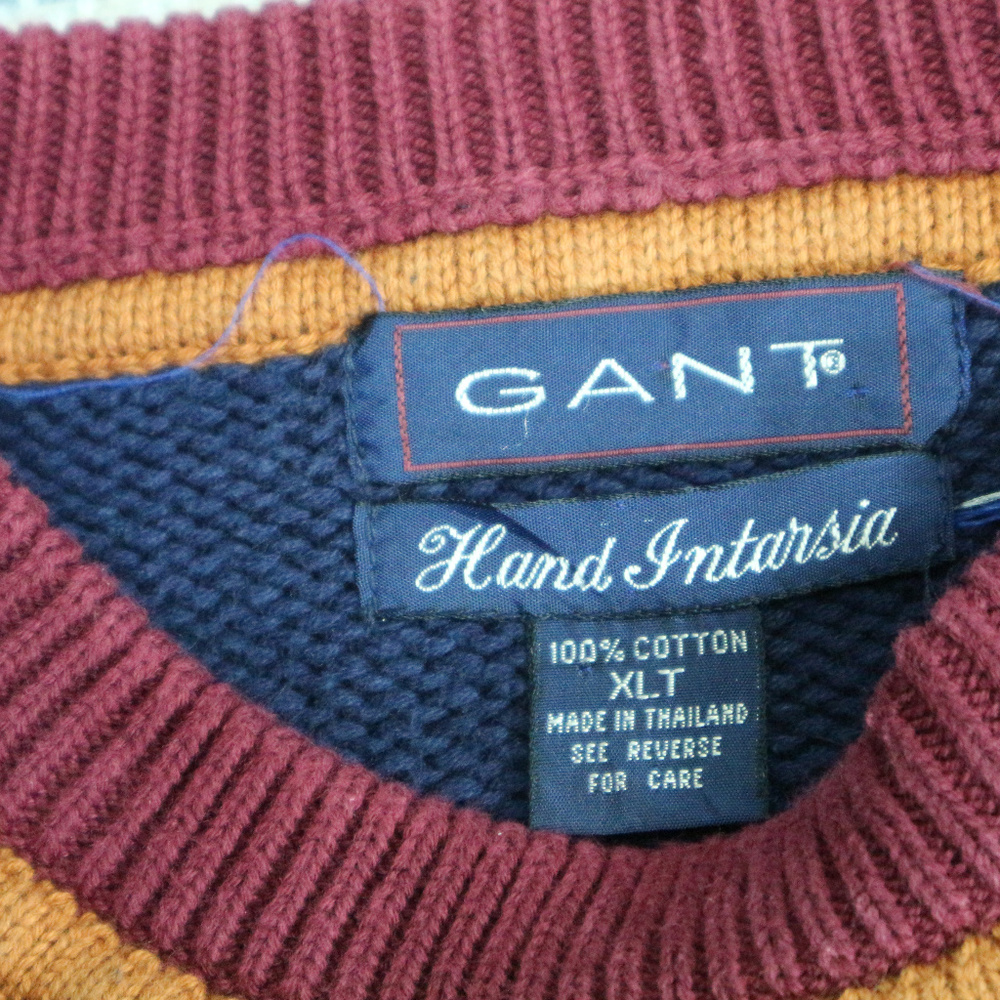 Gant Deep Blue Argyle Woven Crewneck Sweater View 4